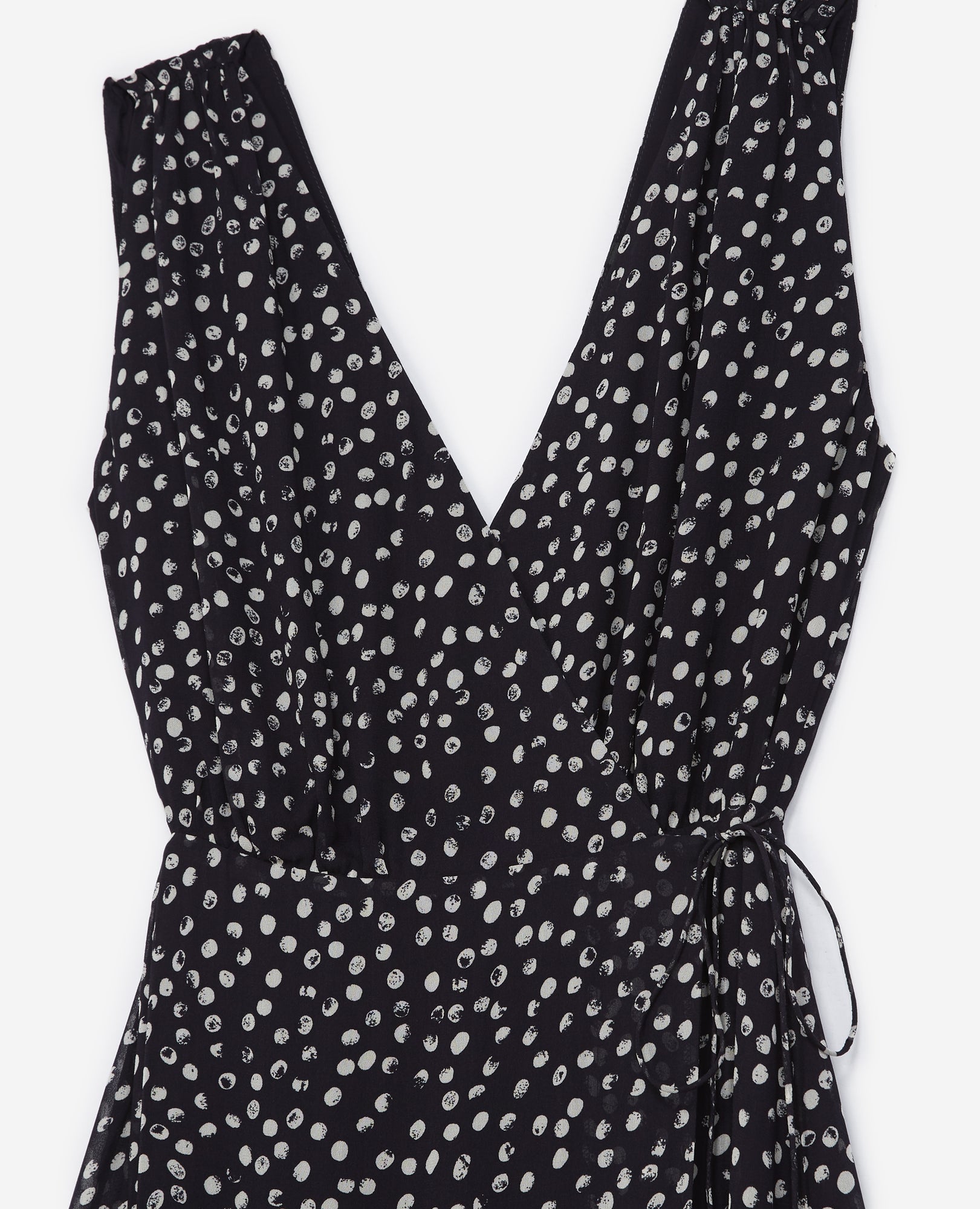 Blue Wrap Dress With Polka Dots | Women | Navy x White