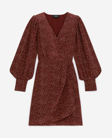 Short Dress With Puffed Sleeves | Women | Burgundy