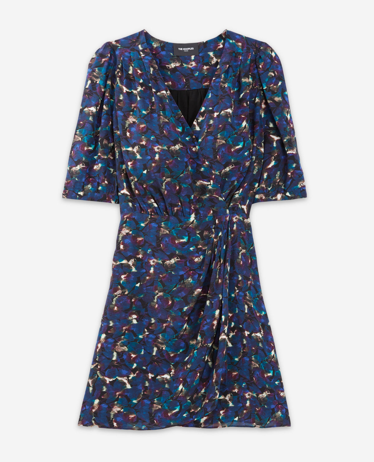 Short Printed Wrap Dress | Women | Blue