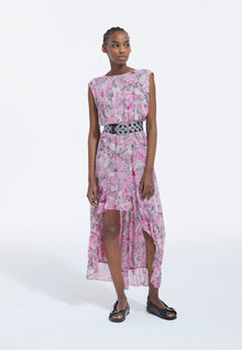 Long Flowing Dress With Floral Print | Women | Pink