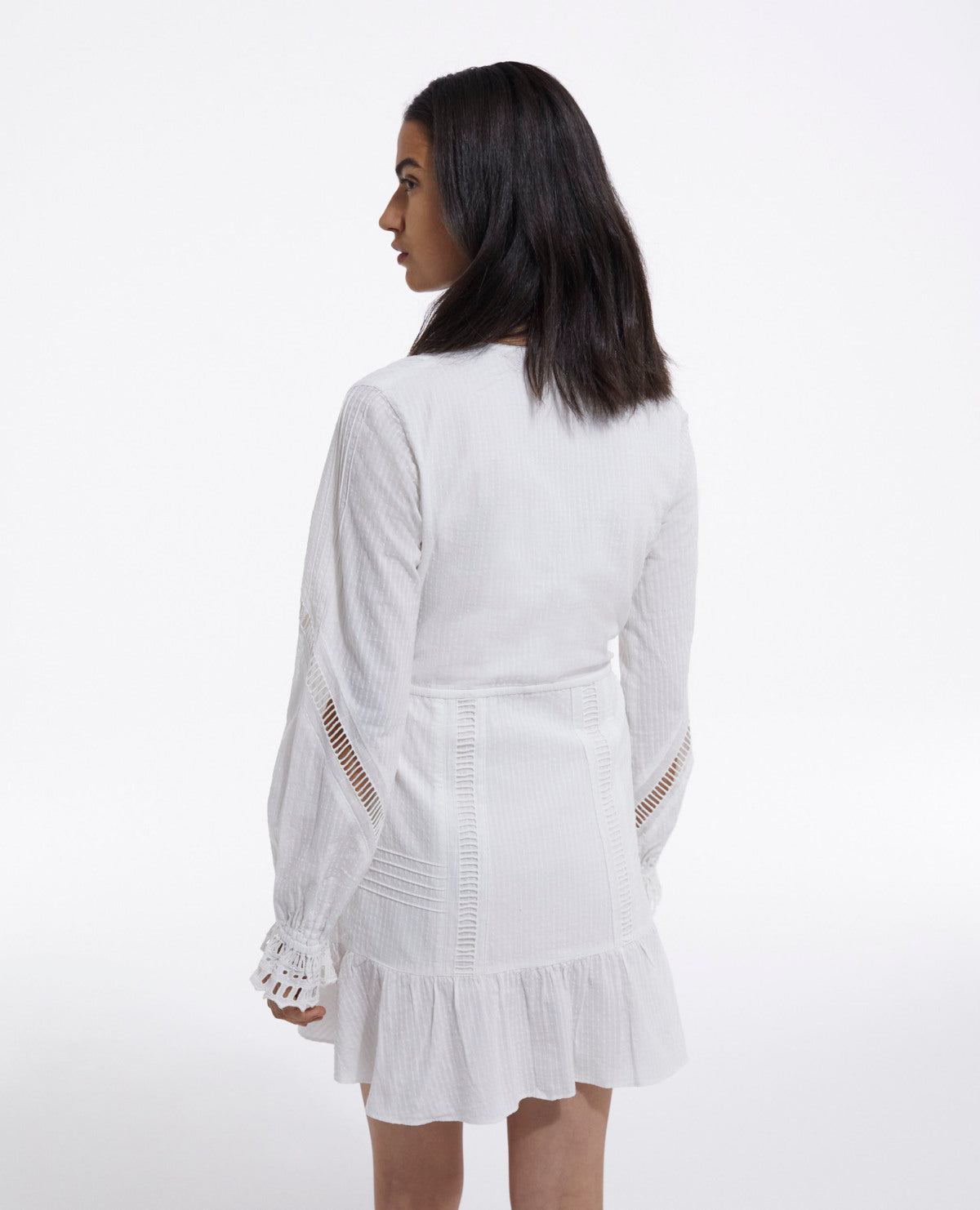 Short Light Dress With Embroidery | Women | Off White