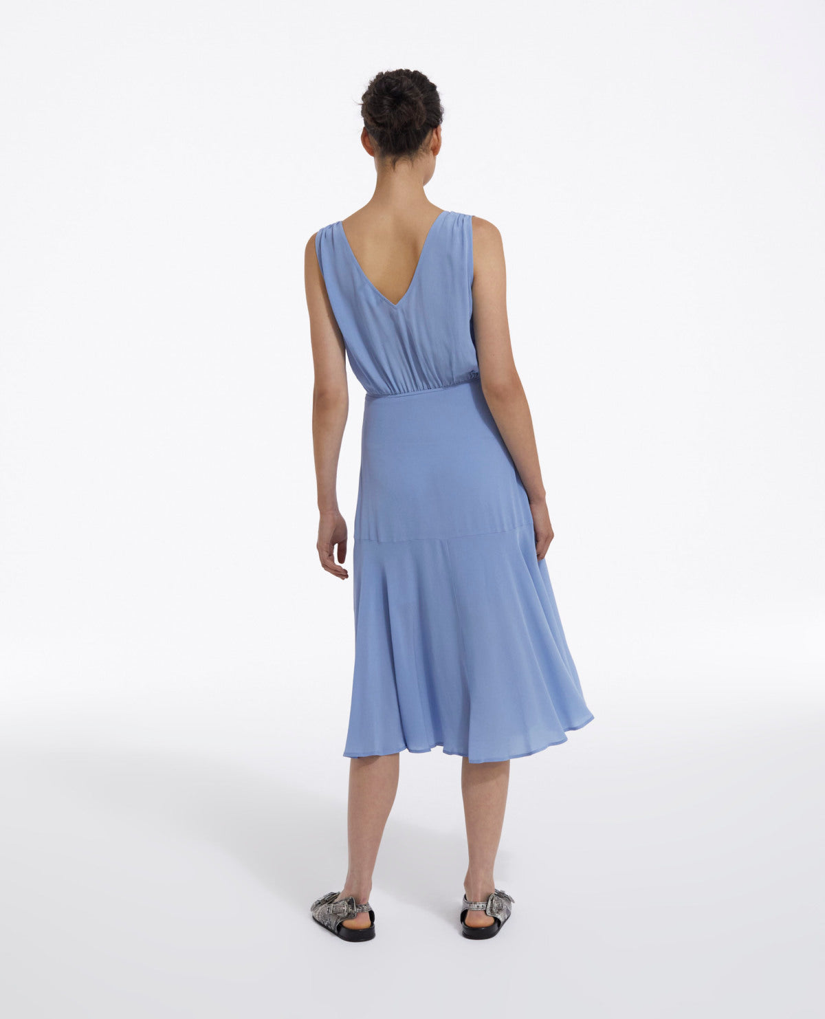 Sleeveless Midi Wrap Dress | Women | Light Blue