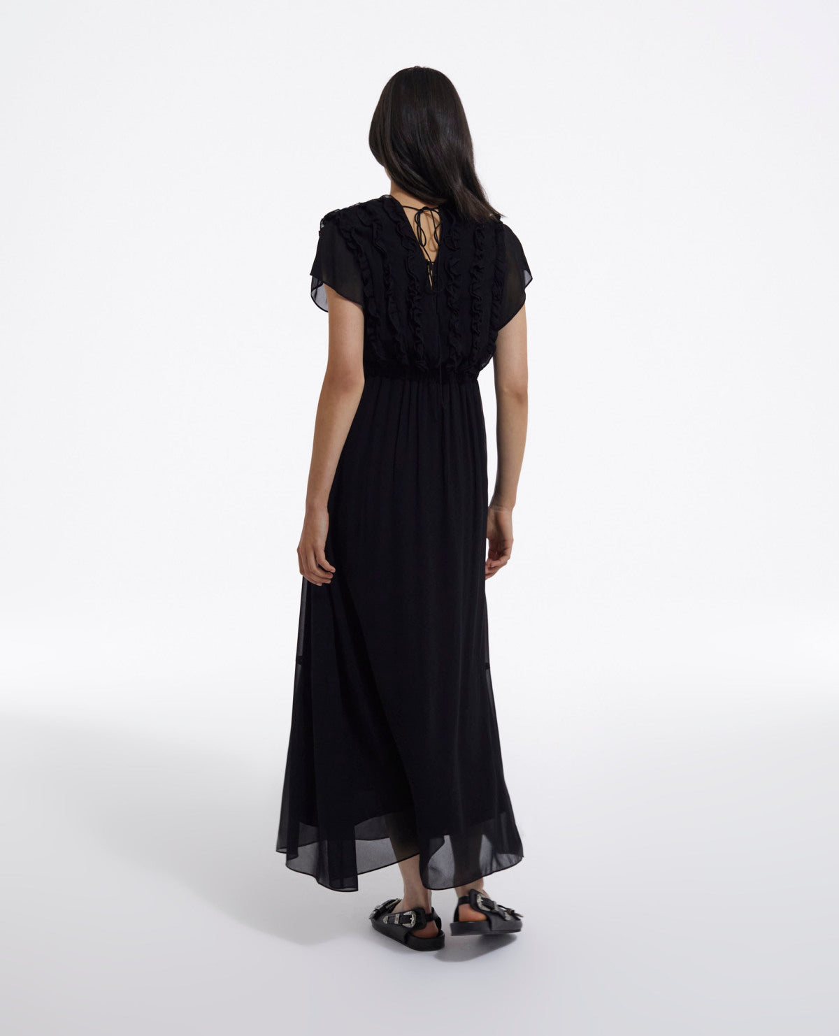 Long Dress With Short Sleeves | Women | Black