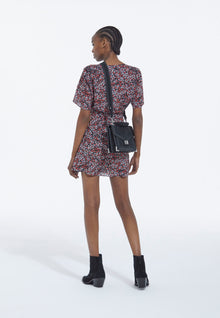 Short Floral Dress | Women | Black x Red