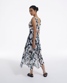 Long Printed Dress | Women | Ecru