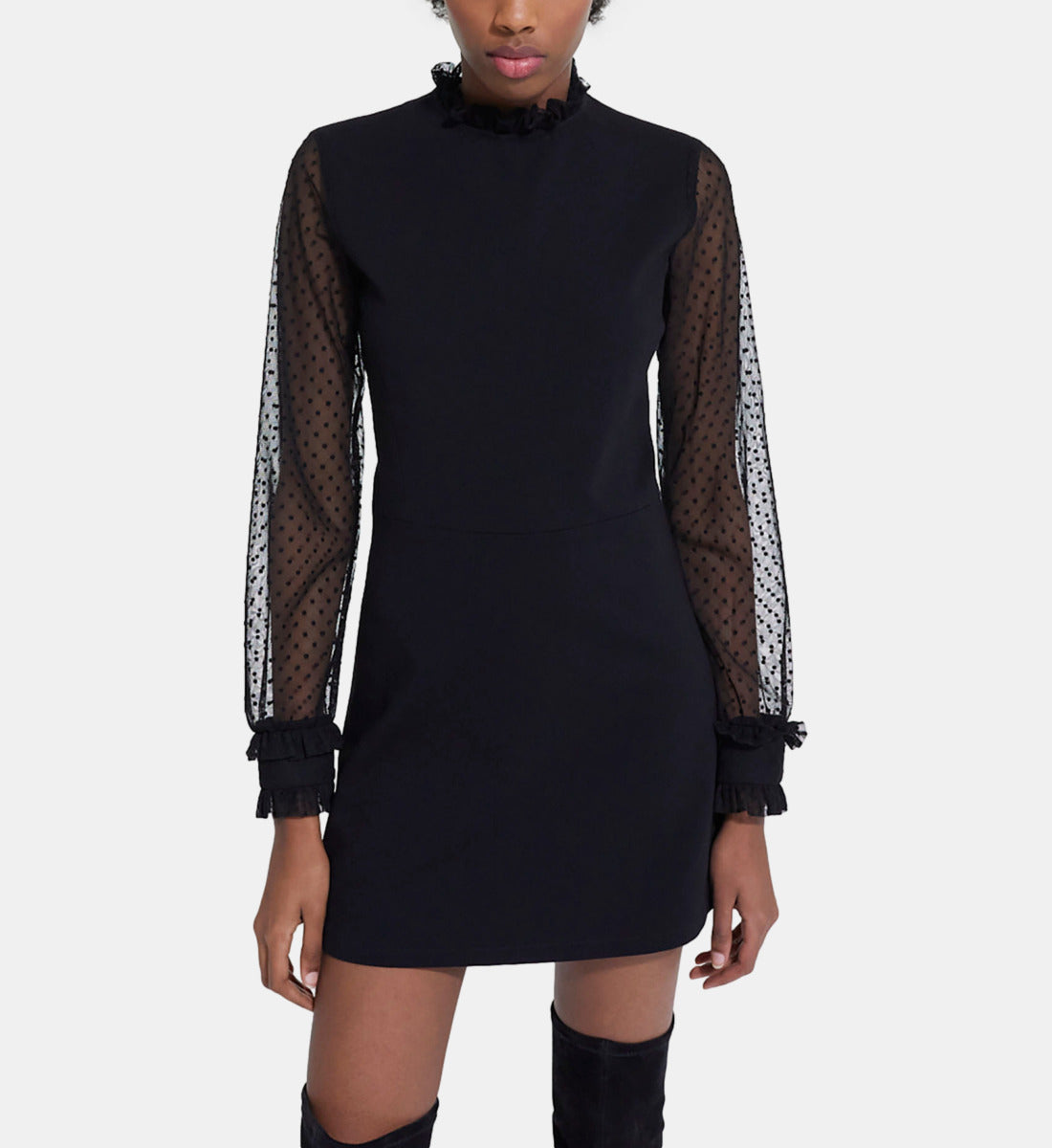 Short Dress With High Neck | Women | Black