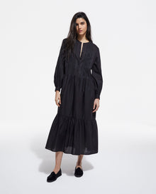 Long Embroidered Dress | Women | Black