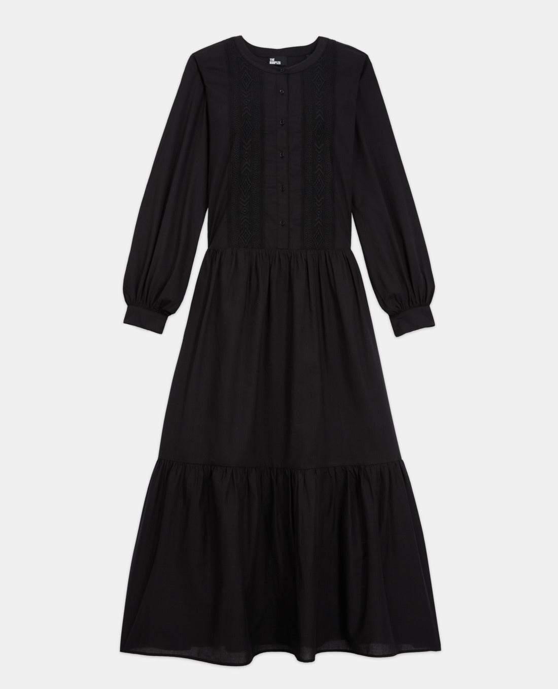 Long Embroidered Dress | Women | Black