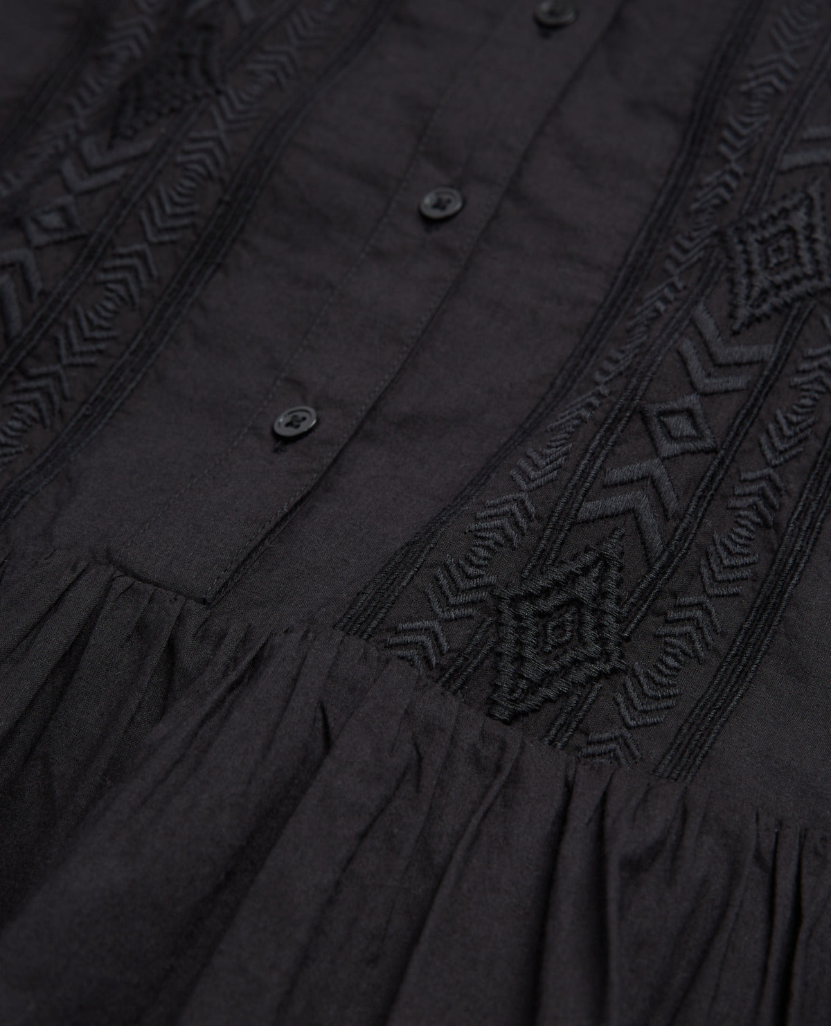 Long Embroidered Dress | Women | Black