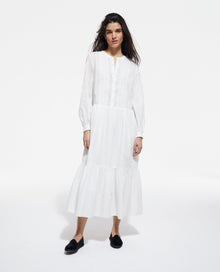 Long Embroidered Dress | Women | White