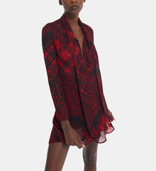 Short Printed Dress | Women | Red x Black