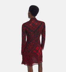 Short Printed Dress | Women | Red x Black