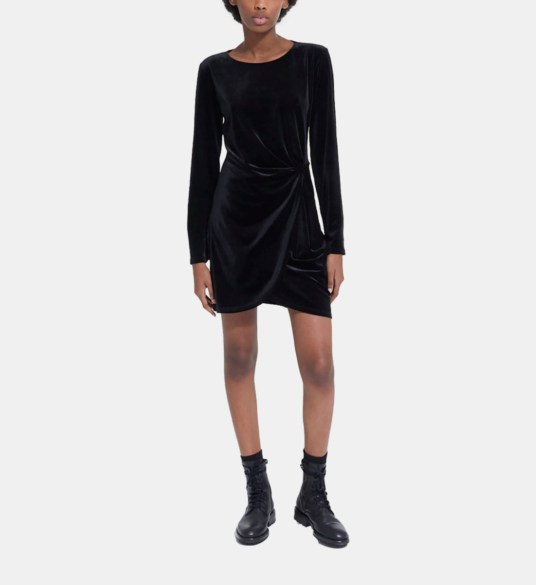 Short Velvet Dress | Women | Black