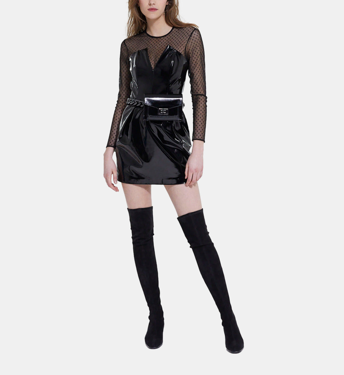 Short Vinyl-Effect Dress | Women | Black