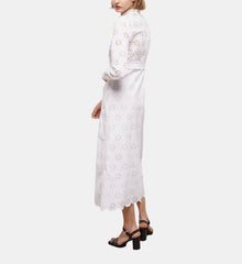 Long Dress With Broderie Anglaise | Women | White