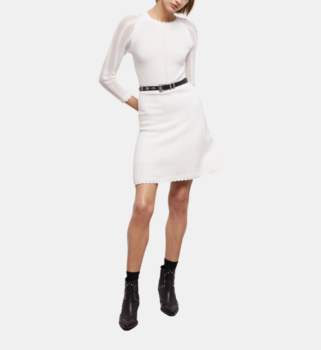 Short Knit Dress | Women | White