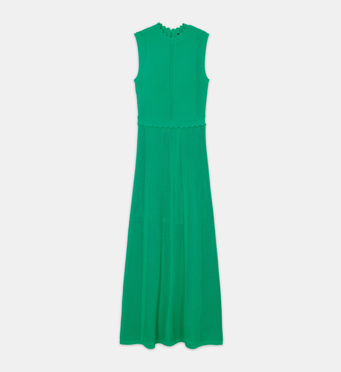 Long Dress In Openwork Mesh | Women | Green