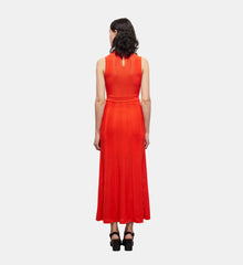 Long Orange Knit Dress | Women | Pumpkin