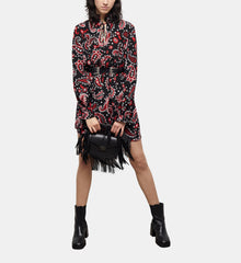 Short Printed Dress | Women | Black x Red