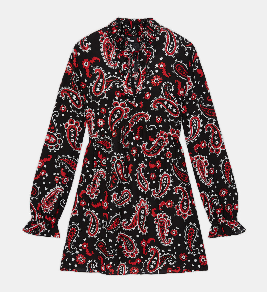 Short Printed Dress | Women | Black x Red