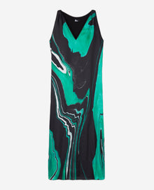 Printed Long Dress | Women | Black x Green