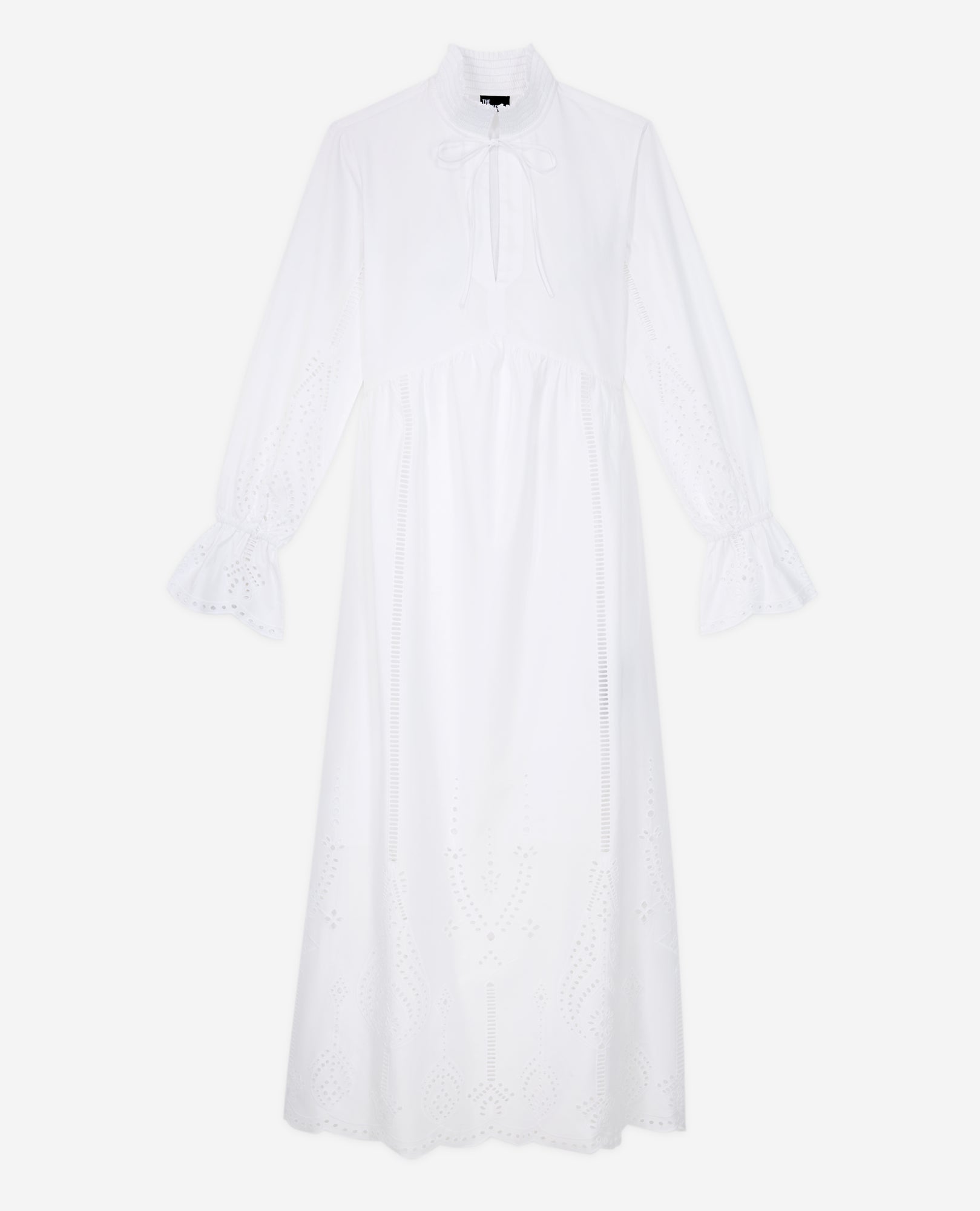 Long Dress With Broderie Anglaise | Women | White