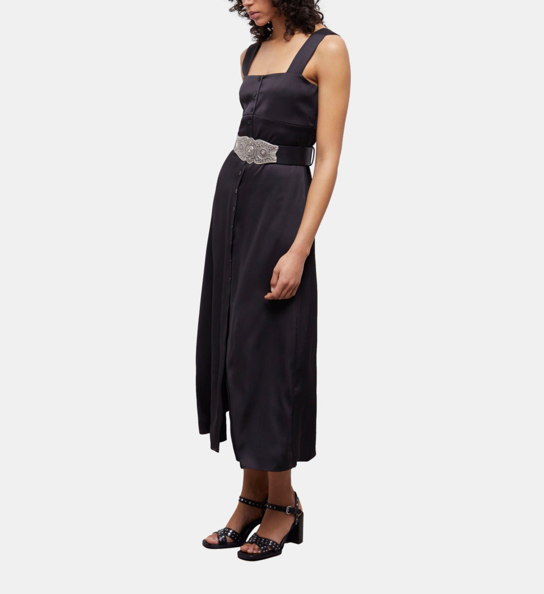 Long Dress With Buttoning | Women | Black