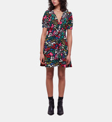 Short Printed Dress With Buttoning | Women | Multicolorlor