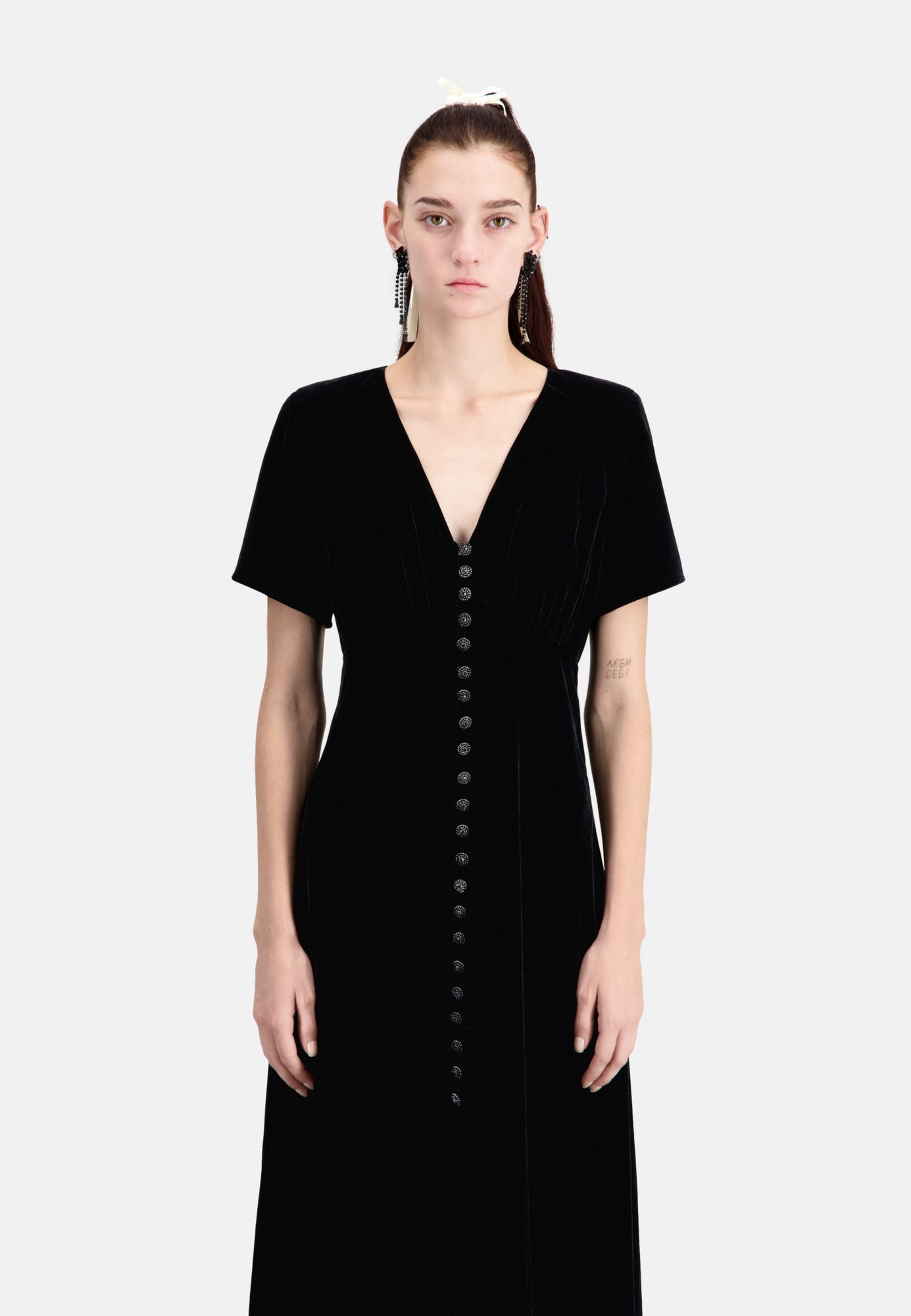 Long Velvet Dress | Women | Black