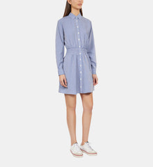 Striped Mini Shirt Dress | Women | Blue White