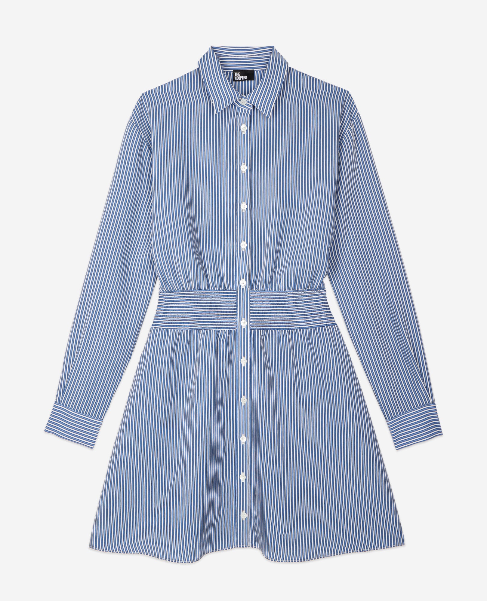 Striped Mini Shirt Dress | Women | Blue White