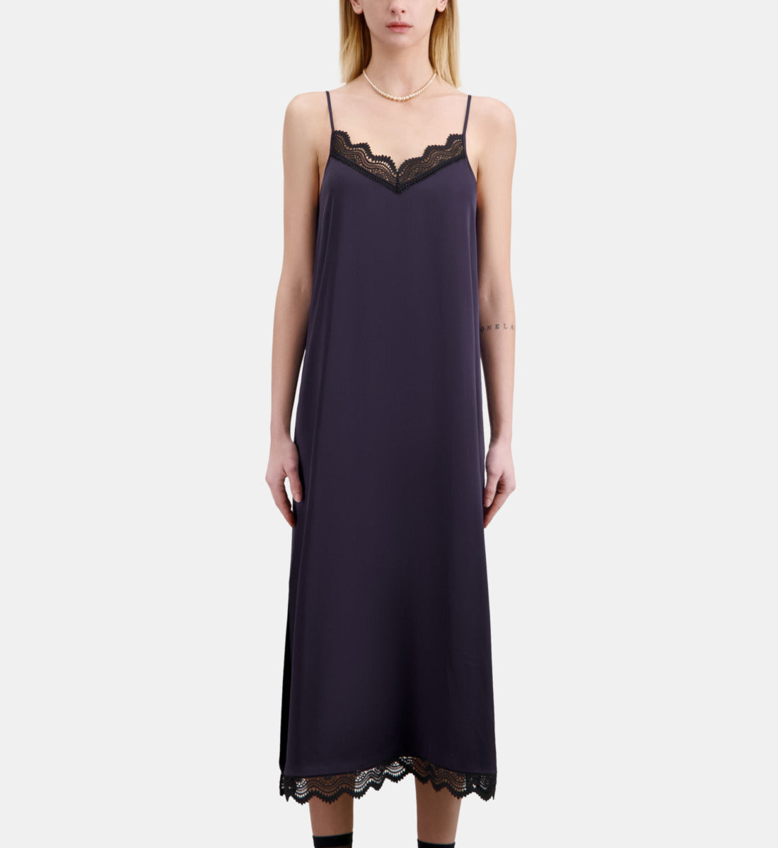 Long Slip Dress | Women | Navy Blue