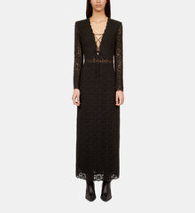 Long Guipure Dress | Women | Black