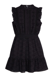 Short Dress In English Embroidery | Women | Black