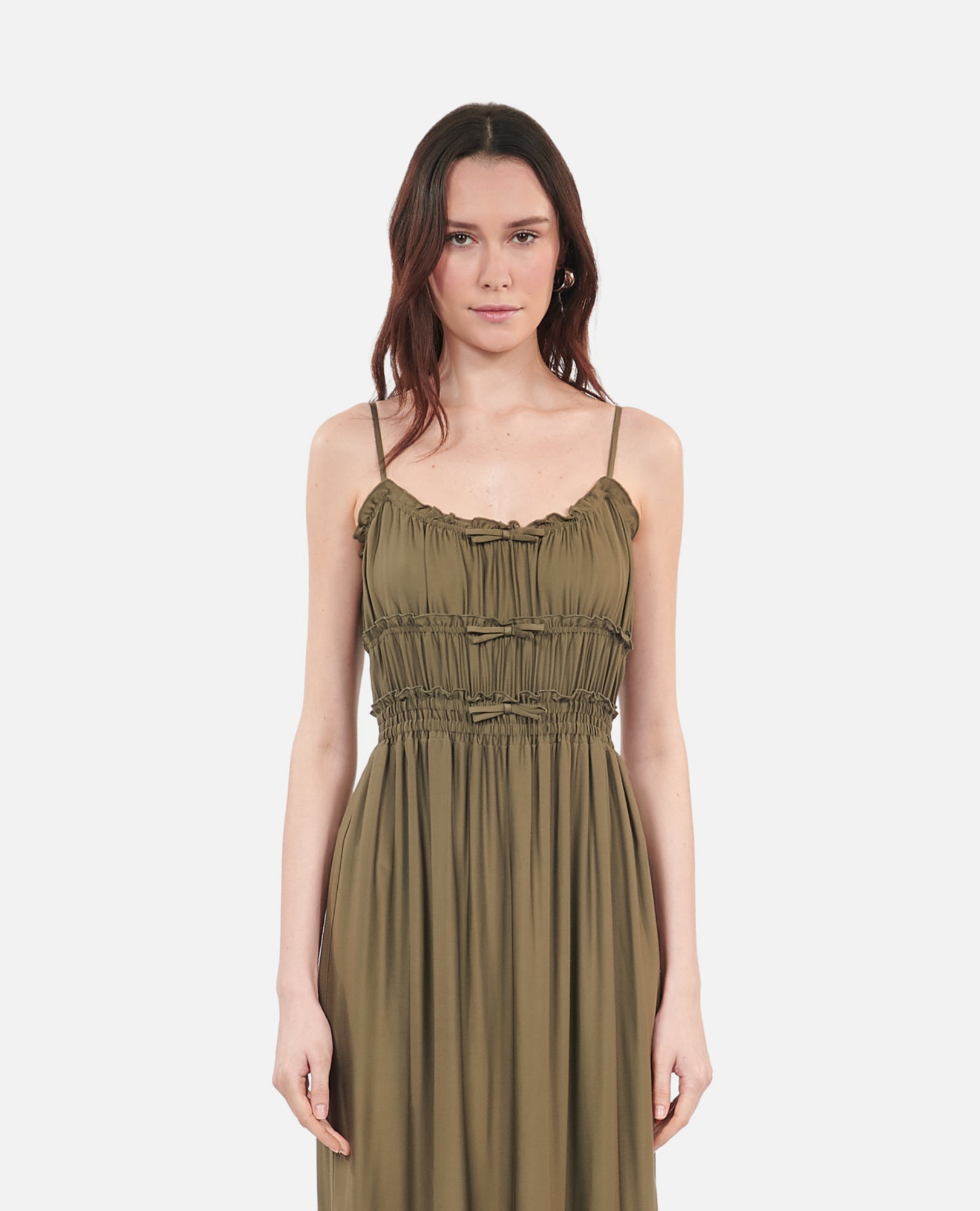 Long Dress With Bows | Women | Khaki