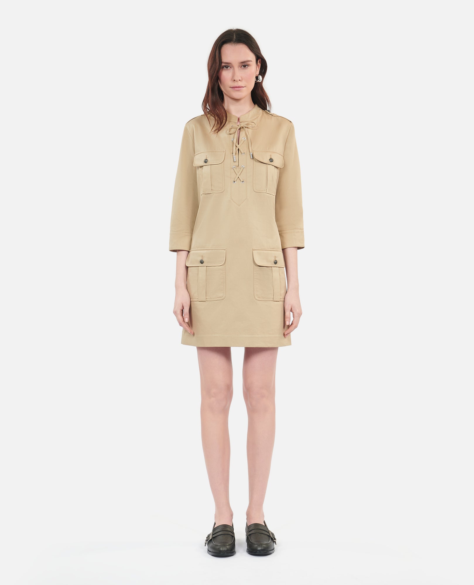 Short Safari Dress | Women | Beige