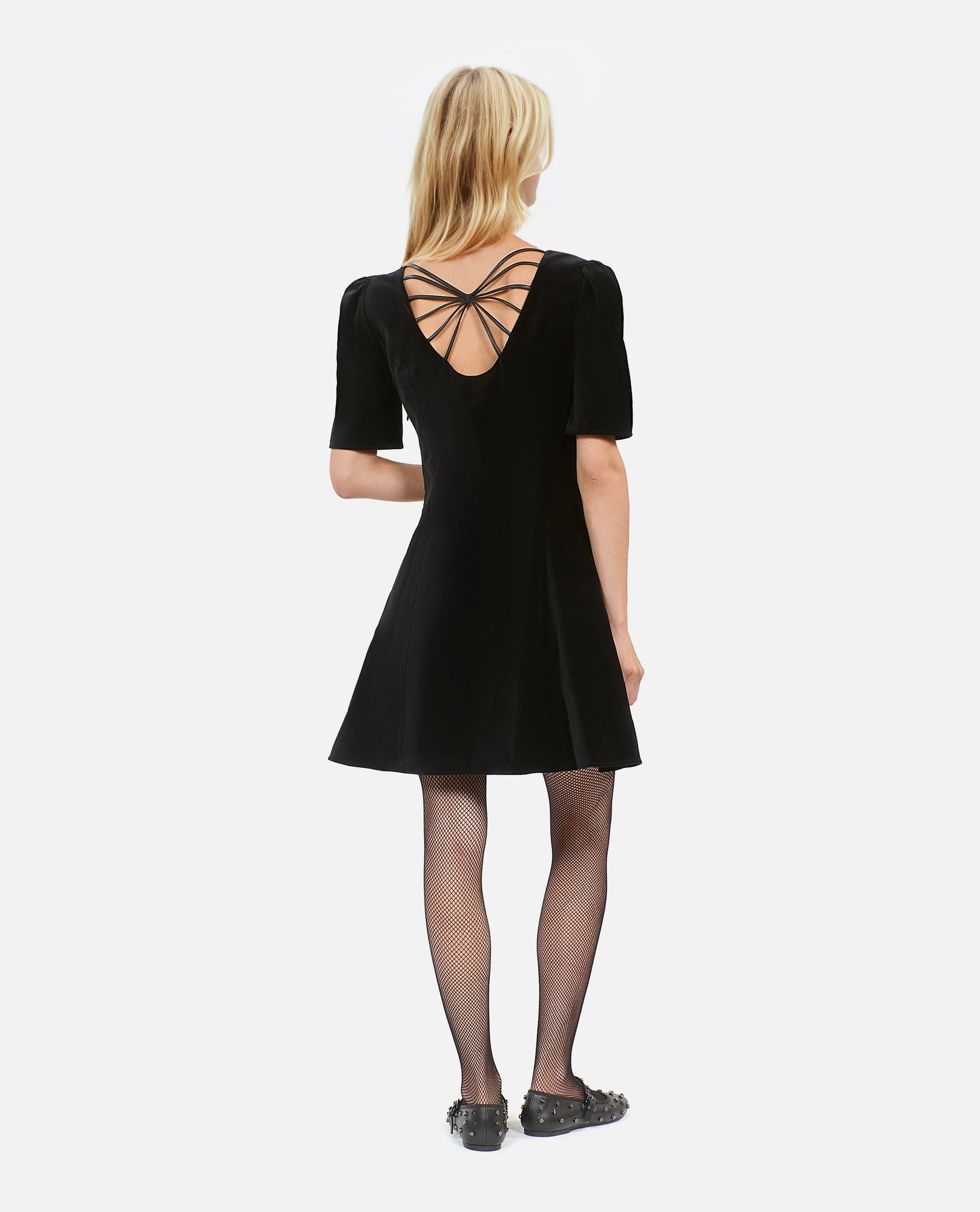 Short Velvet Dress | Women | Black