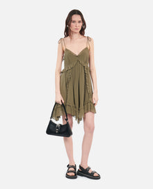 Short Silk Dress | Women | Khaki