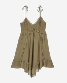 Short Silk Dress | Women | Khaki