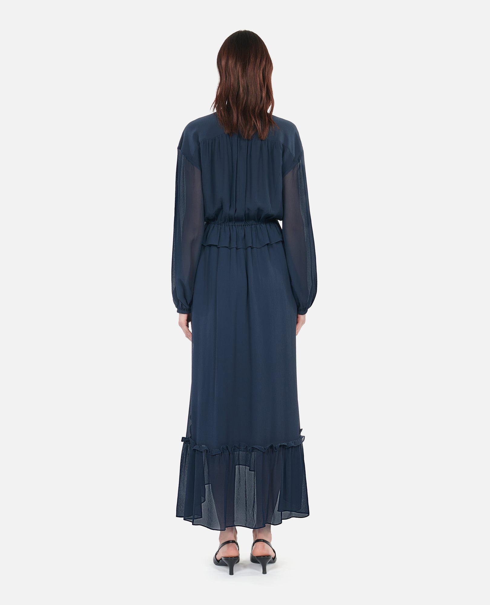 Long Silk Dress | Women | Navy Blue