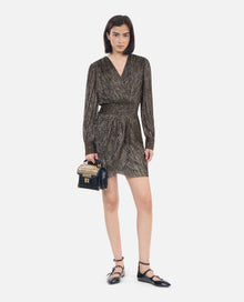 Metallic Jersey Short Dress | Women | Bronze