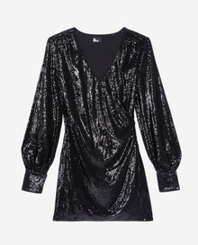 Short Sequin Dress | Women | Black