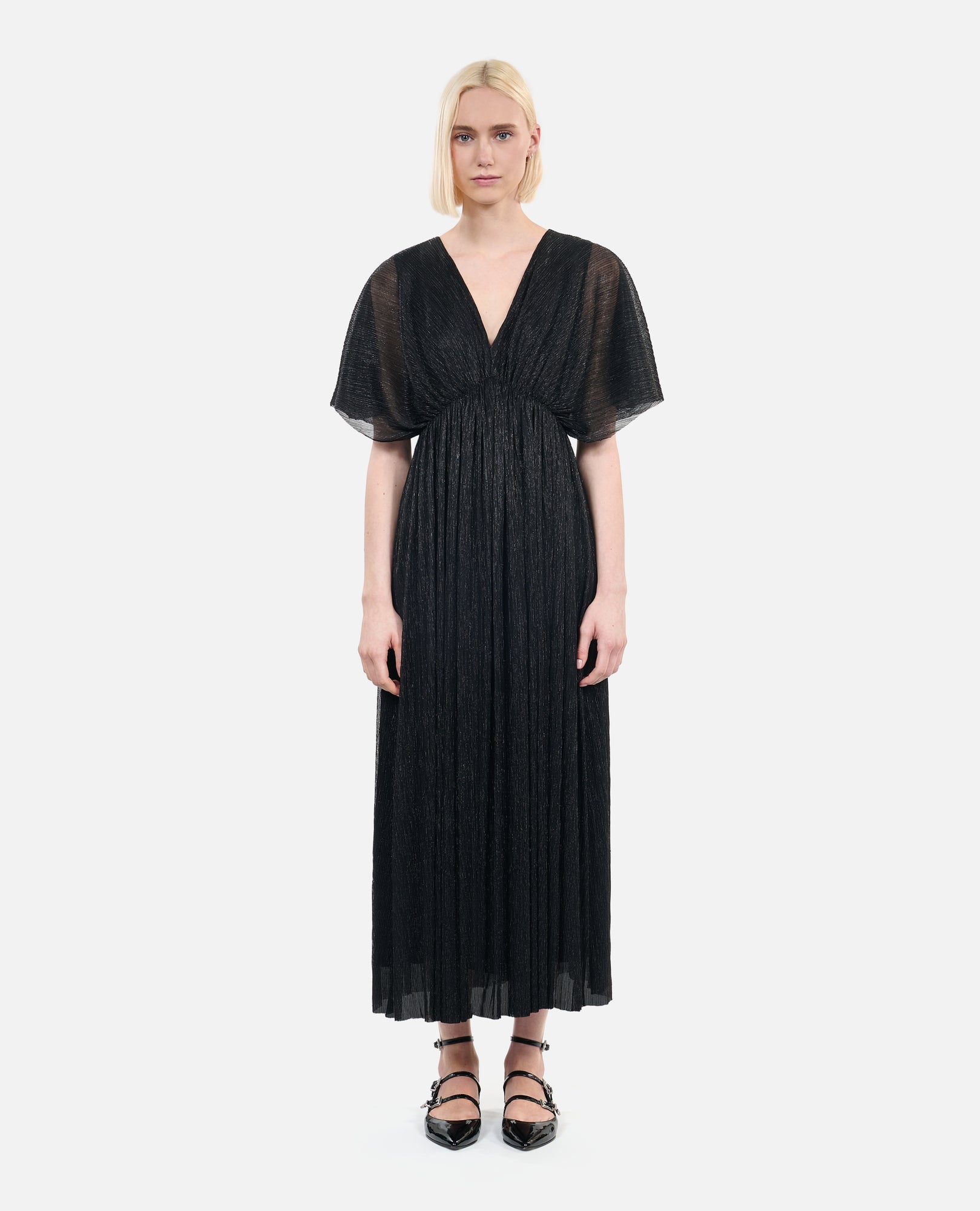 Metallic Jersey Long Dress | Women | Black