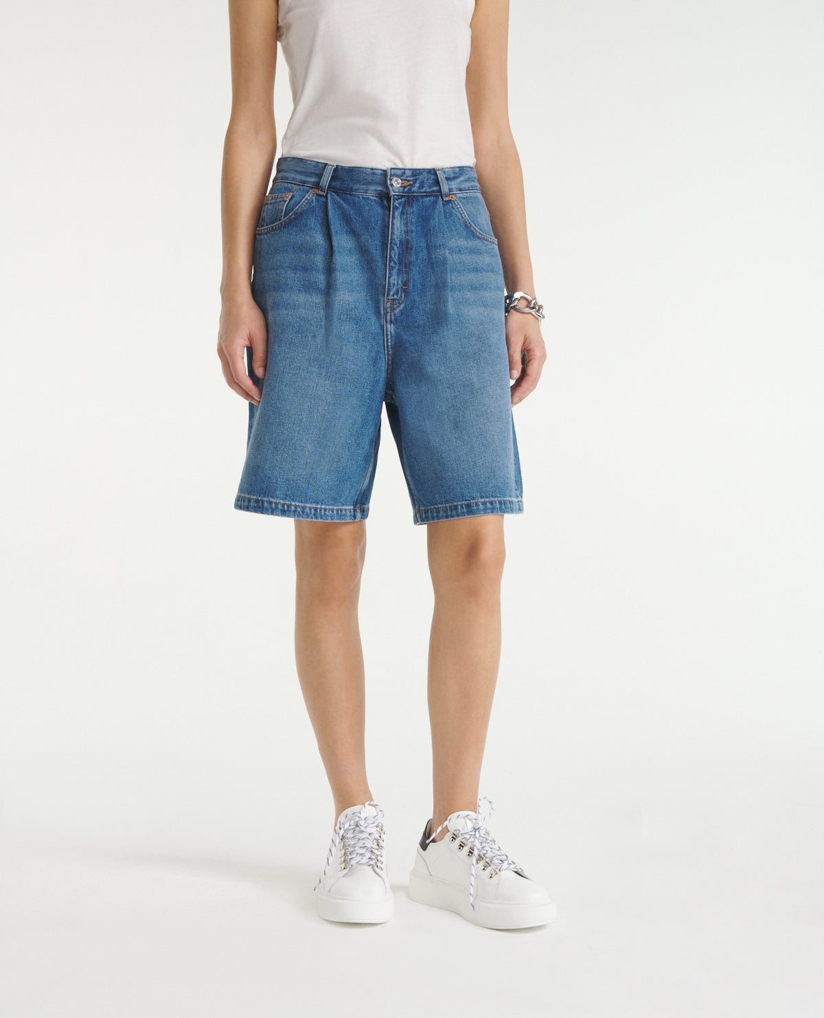 Shorts With Cuffs | Women | Blue Denim