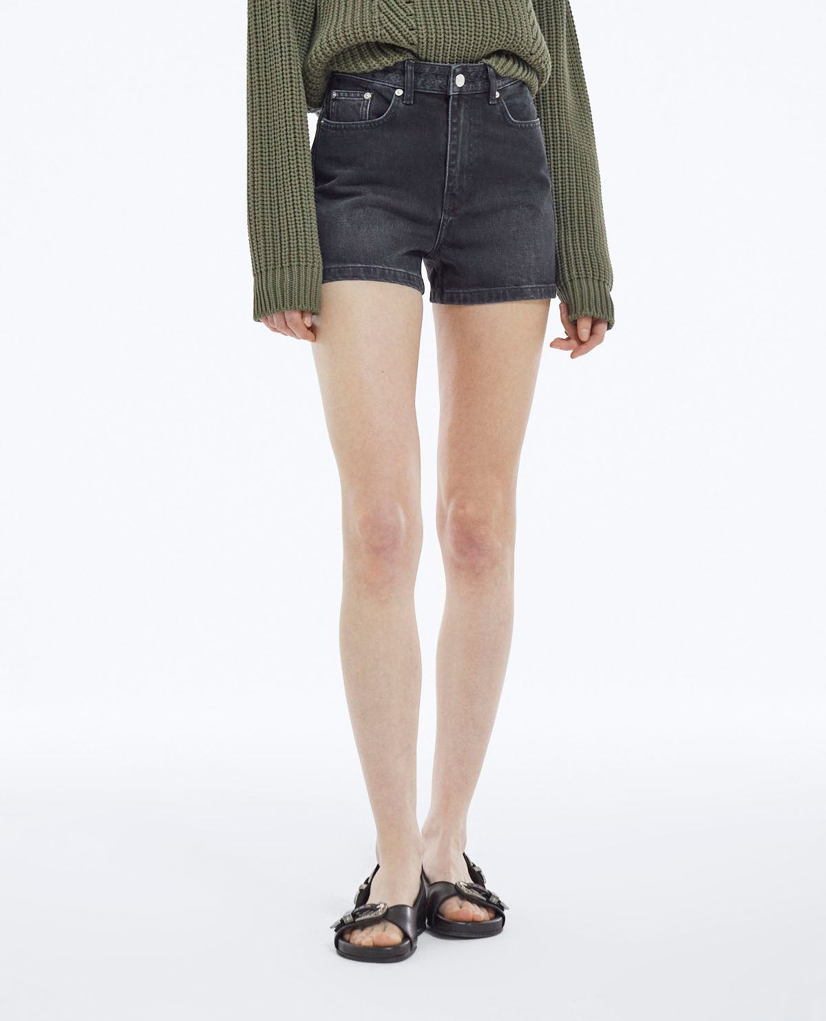 Mom Shorts | Women | Black Washed