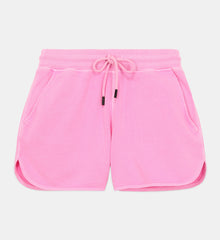 Fluorescent Fleece Shorts With Logo | Women | Fluo Pink