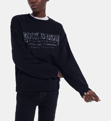 Sweatshirt With Screen Print | Women | Black Washed