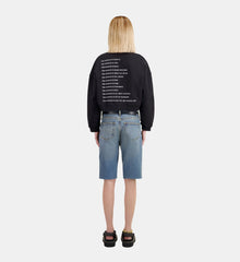 Short What Is Sweatshirt With Rhinestones | Women | Black