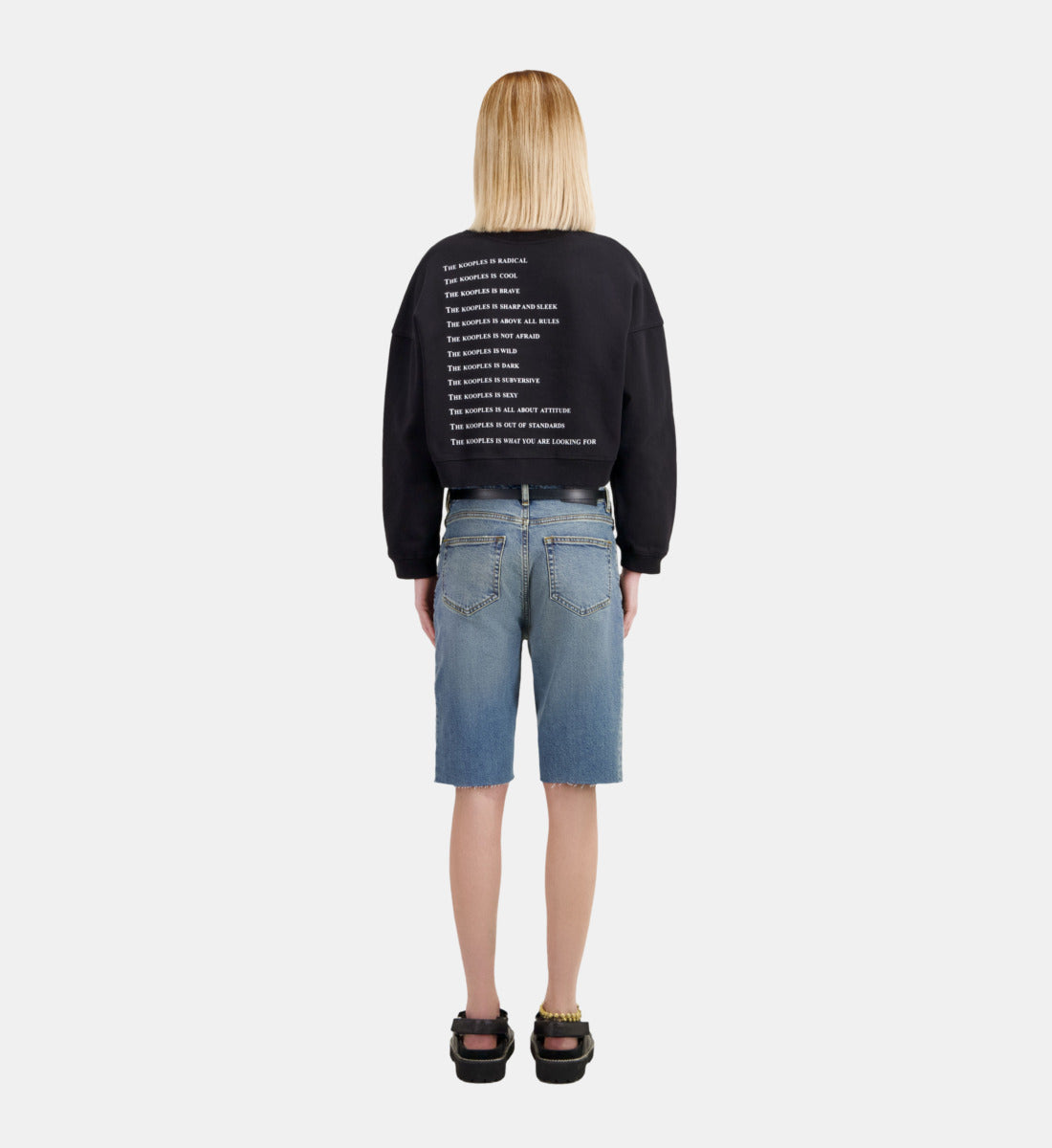 Short What Is Sweatshirt With Rhinestones | Women | Black