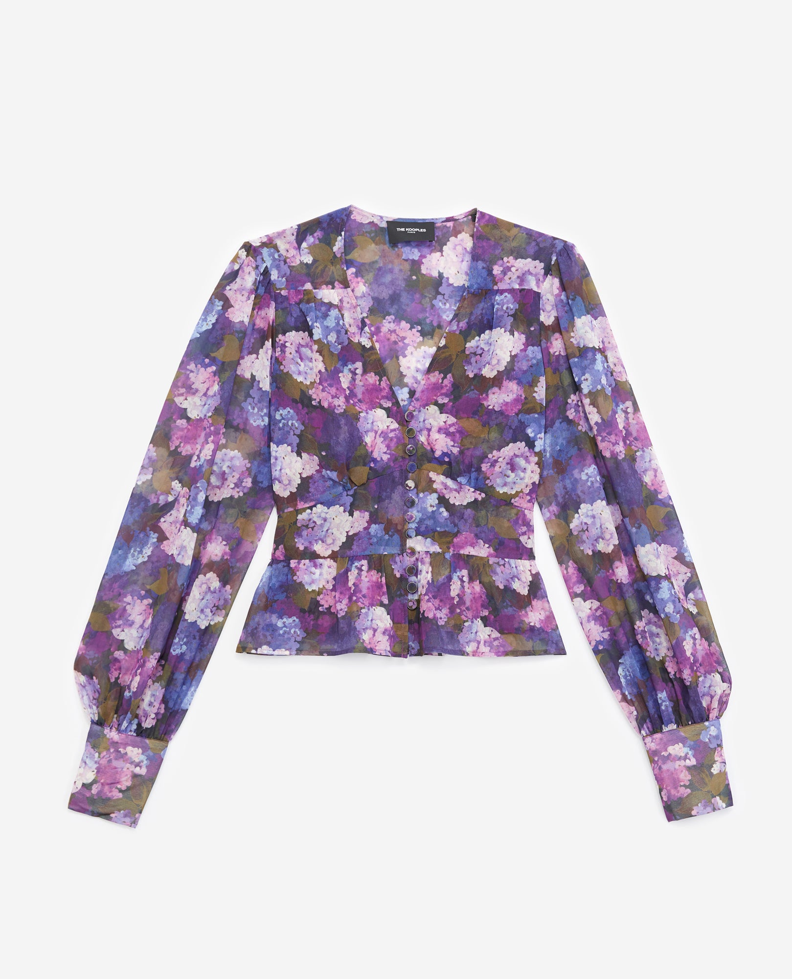 Buttoned Purple Top With Print | Women | Multicolorlor